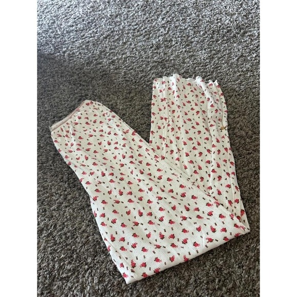 Free People Floral Print Flare Leg Pants Bell Bottom Boho Hippie Casual Lounge - Picture 1 of 5